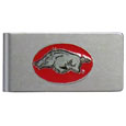 Arkansas Razorbacks Brushed Metal Money Clip